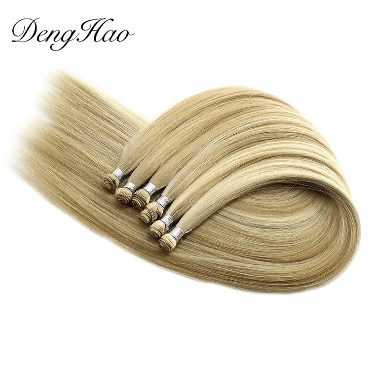 Hand Tied Weft Extension Human Hair Extension for Women