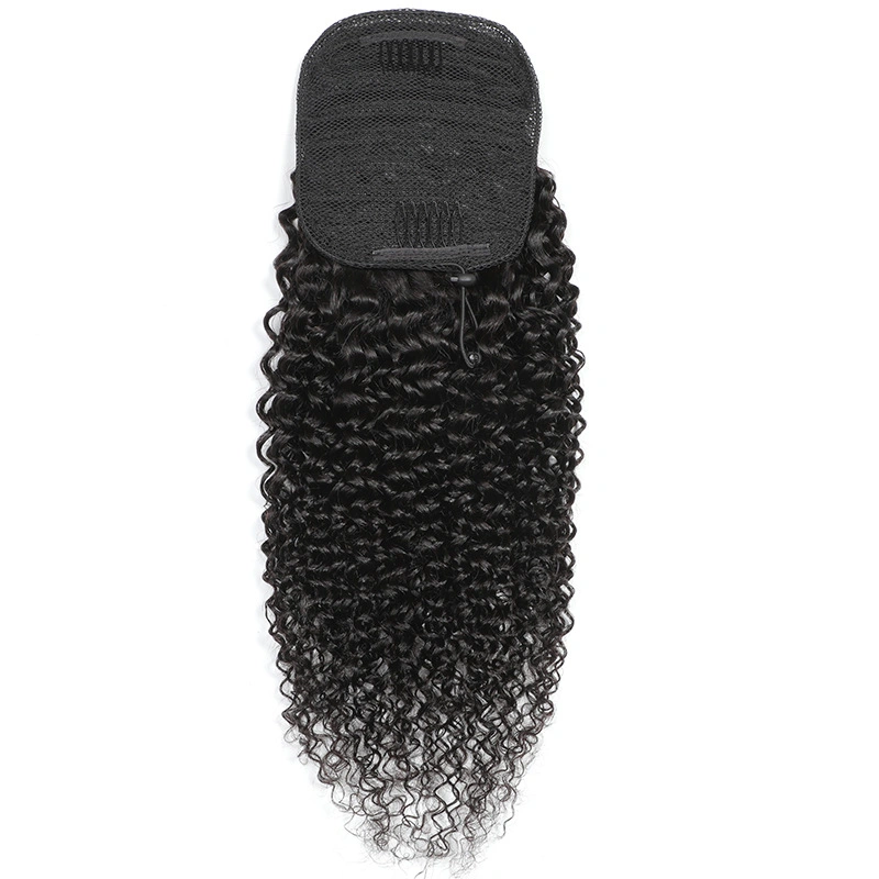 Natural Kinky Curly Drawstring Ponytail Clip in Human Hair Extensions Curly Ponytail for Black Women